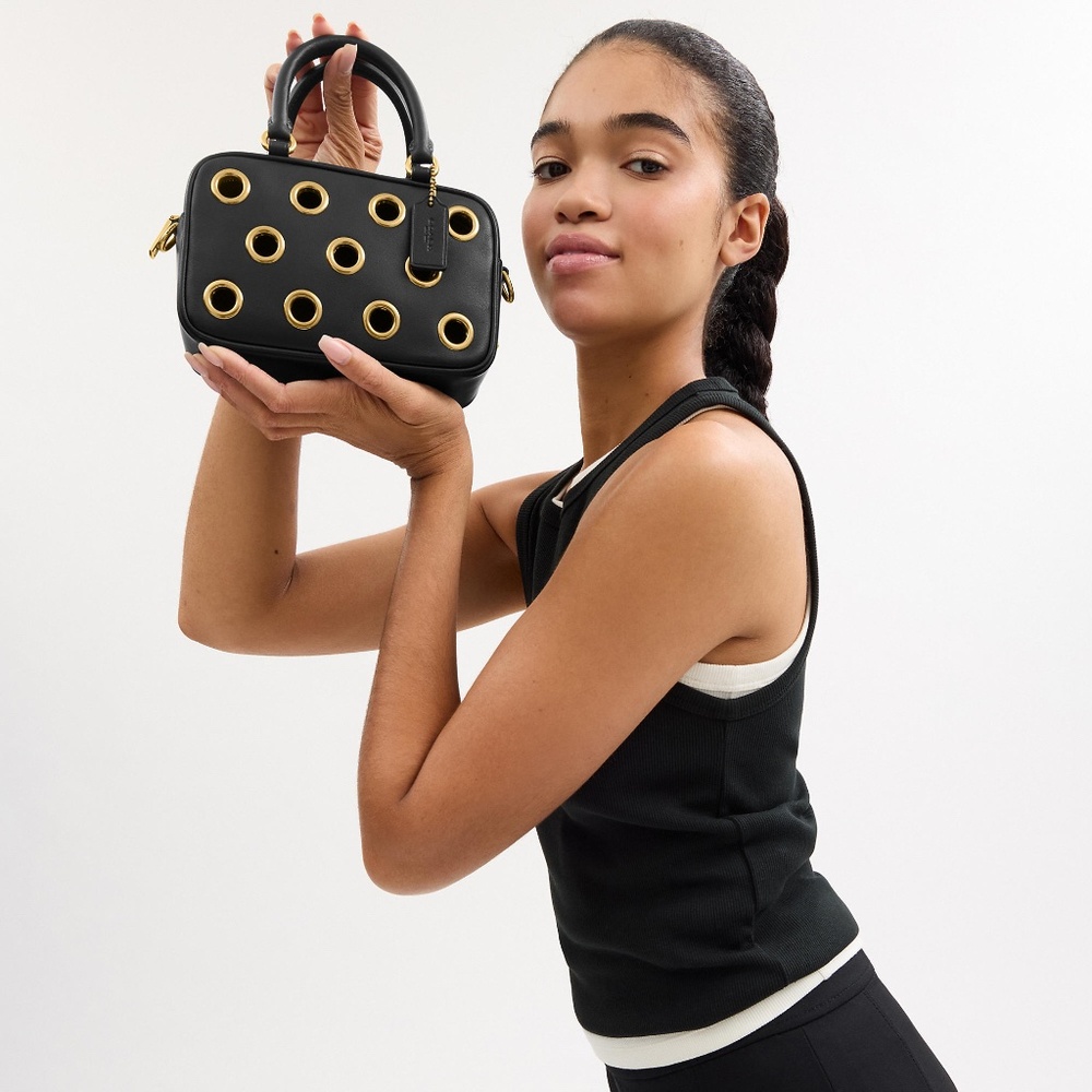 Satchel Crossbody Bag With Grommets